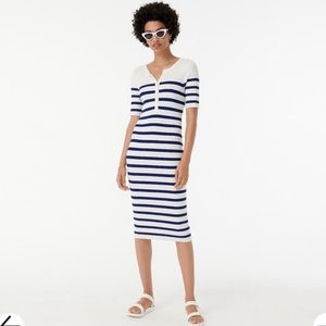 JCrew NWT Striped Knit Henley Style Dress S